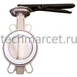Затвор поворотный нержавеющий с уплотнением PTFE межфланцевый, PN16 бар
