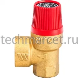 Клапан предохранительный Watts SVH, латунный, с фиксированной настройкой и узлом ручного подрыва, муфтовый, PN 10 бар