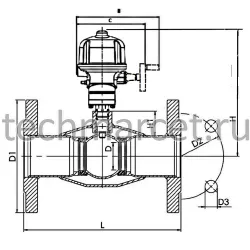 Кран шаровый ALSO, стальной, стандартнопроходной, с электроприводом BERNARD CONTROLS, PN 16-40 бар