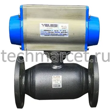 Кран шаровый ALSO, стальной, фланцевый, с пневмоприводом VALBIA, PN 16-40 бар