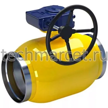 Кран шаровый стальной ALSO ГАЗ, стандартнопроходной, приварной, с ручным редуктором