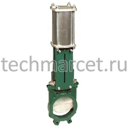 Задвижка шиберная чугунная, Tecofi VG 3400-03, уплотнение NBR, межфланцевая, PN 4-10 бар, с пневмоприводом, Франция