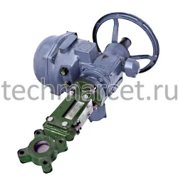 Задвижка шиберная чугунная, Tecofi VG 3400-04, уплотнение NBR, с электроприводом Bernard, PN 4-10 бар, Франция