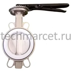 Затвор поворотный нержавеющий с уплотнением PTFE межфланцевый, PN16 бар