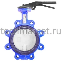 Затвор дисковый чугунный, с резбовыми проушинами LUG Tecofi VPI4648, с ручкой, межфланцевый, PN 10/16 бар