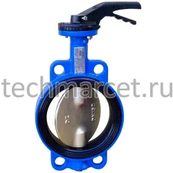 Затвор дисковый чугунный, Tecofi VP3448-02EP, VPI4448-02EP, уплотнение EPDM, с ручкой, межфланцевый, PN 16 бар, Франция