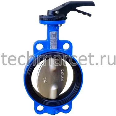 Затвор дисковый чугунный, Tecofi VP3448-02EP, VPI4448-02EP, уплотнение EPDM, с ручкой, межфланцевый, PN 16 бар, Франция