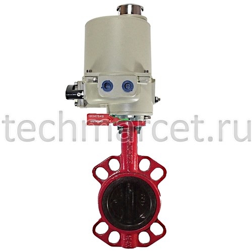 Затвор дисковый чугунный, пожарный, уплотнение EPDM, с электроприводом ...