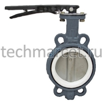 Затвор дисковый стальной, уплотнение PTFE, с ручкой/редуктором, межфланцевый, PN16 бар
