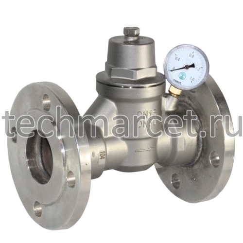 Регулятор давления нержавеющий фланцевый с фильтром после себя прямого ...