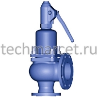 Клапан предохранительный сбросной СППК4р, 17нж16нж, 17нж89нж, пружинный, нерж. сталь, с узлом ручного подрыва, фланцевый, РN 63 бар