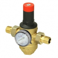 Клапан поддержания давления воды Honeywell D06H с фильтром и манометром, муфтовый, PN25 бар