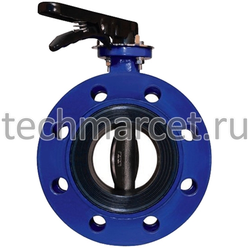Затвор дисковый поворотный чугунный, уплотнение EPDM, с ручкой ...