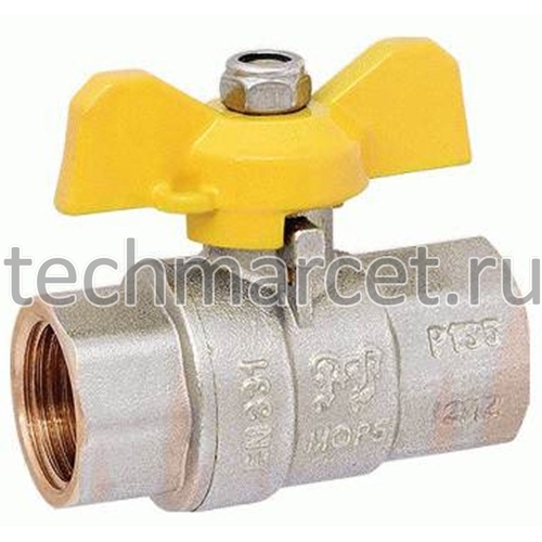 Кран шаровый ТК, латунный, полнопроходной, муфтовый, для природного ...