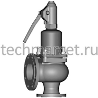 Клапан предохранительный сбросной СППК4р, 17с16нж, 17с89нж, пружинный, стальной, с узлом ручного подрыва, фланцевый, РN 63 бар