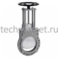 Задвижка шиберная стальная, уплотнение EPDM, с маховиком/редуктором, межфланцевая, PN 10 бар