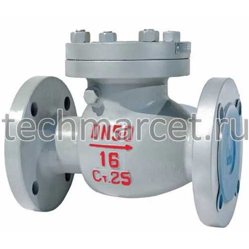 Клапан обратный 19с76нж, стальной, поворотный, фланцевый, PN 16 бар ...
